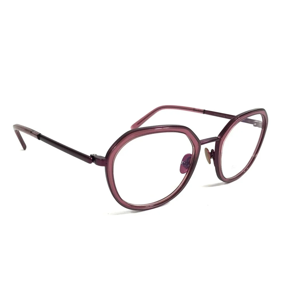 Tom Davies Eyeglasses Frames TD733 Col. 2183 Purple Round Hexagonal 48-20-140